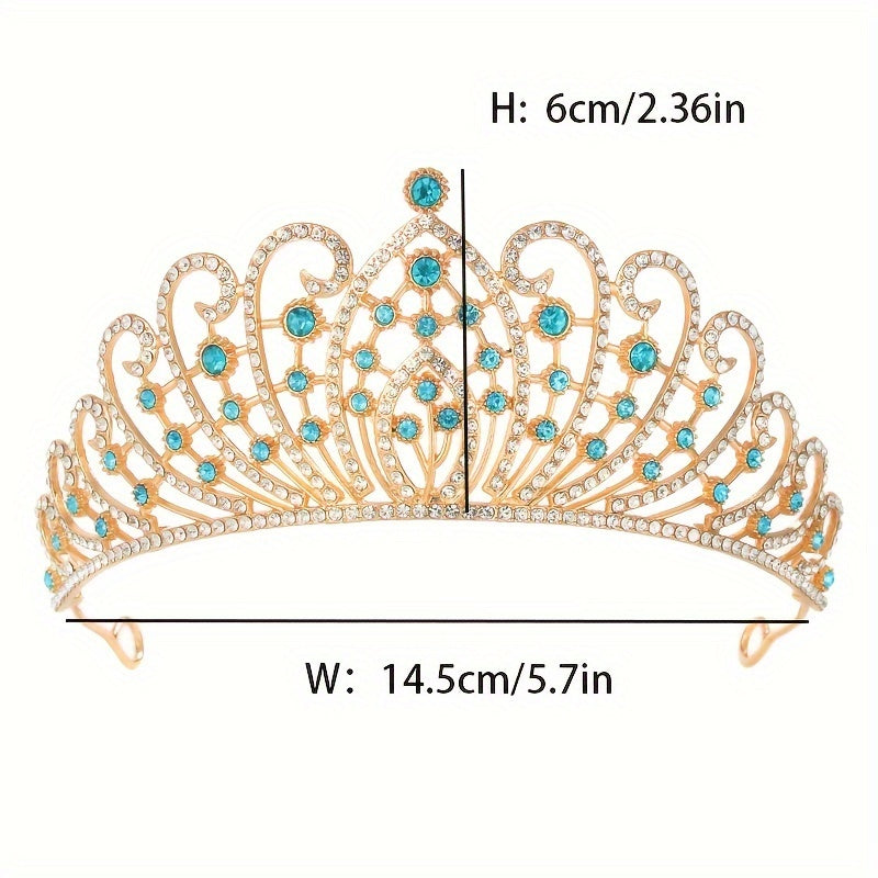 Elegant Vintage Bridal Tiara - Baroque Luxury Rhinestone and Crystal Embellished Alloy Headpiece for Wedding Party and Formal Events