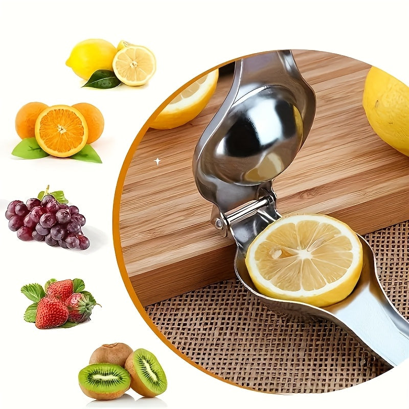 Compact Stainless Steel Manual Fruit Juicer - Portable & Easy to Use for Citrus, Pomegranates, Lemons - Perfect for Travel, On-the-Go, and Outdoor Use - No Electricity Needed, Citrus Juicer