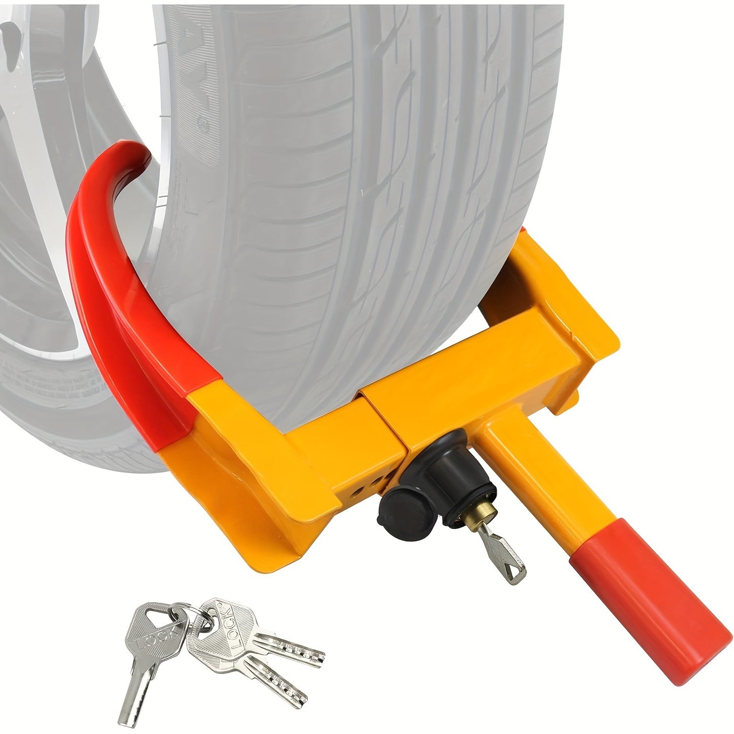 Adjustable Wheel Lock with 3 Keys, Heavy-Duty Steel Security Tire Shoe Lock for ATV, RV, SUV, Car, Golf Cart, Boat, Motorcycle - Anti-Theft Trailer Safety Accessory
