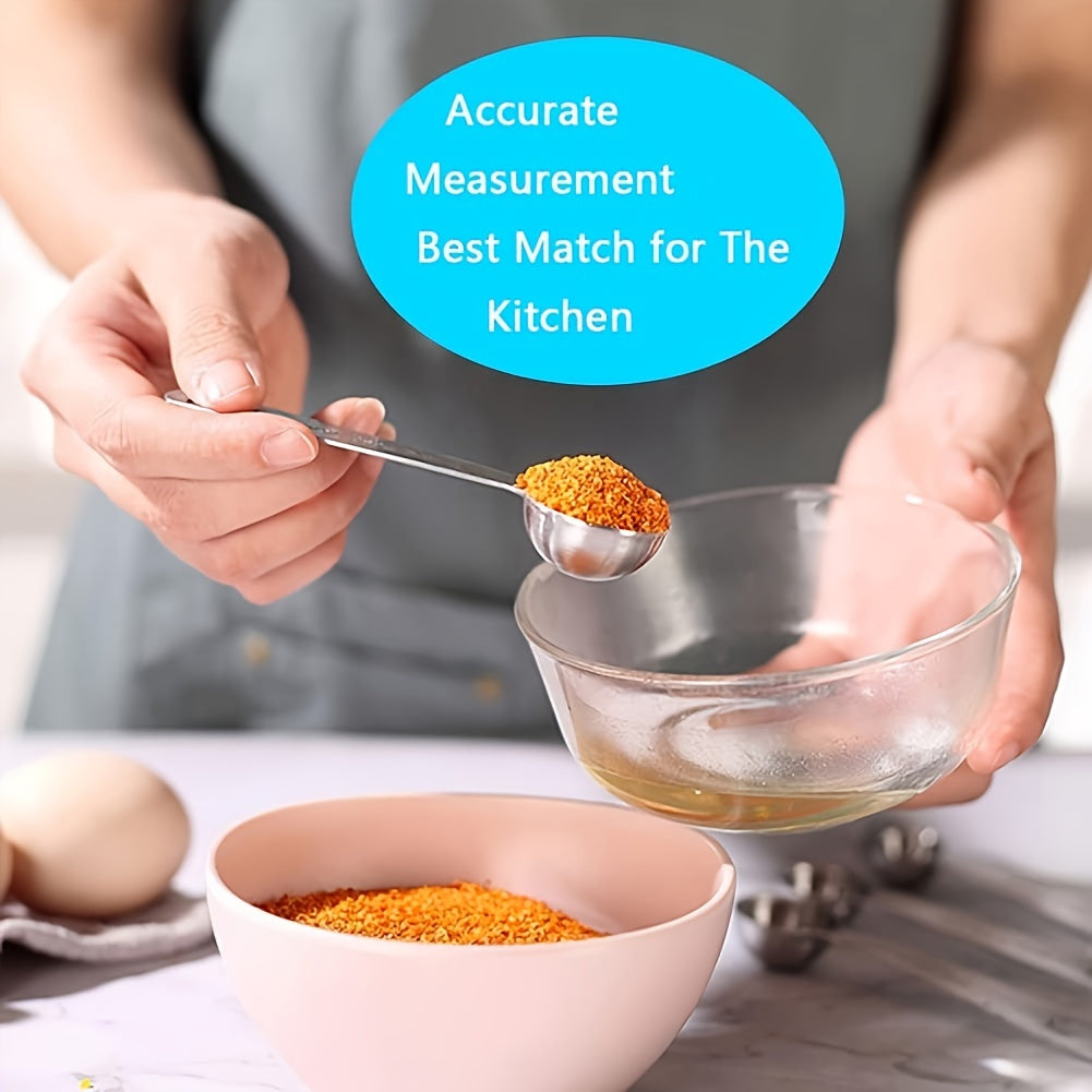 20pcs/set, Measuring Cups And Spoons Set, Stainless Steel Measuring Cups And Spoons Set, Including Stackable Measuring Cup And Measuring Spoons, 1 Leveler For Dry And Liquid Ingredients, Baking Tools, Kitchen Stuff