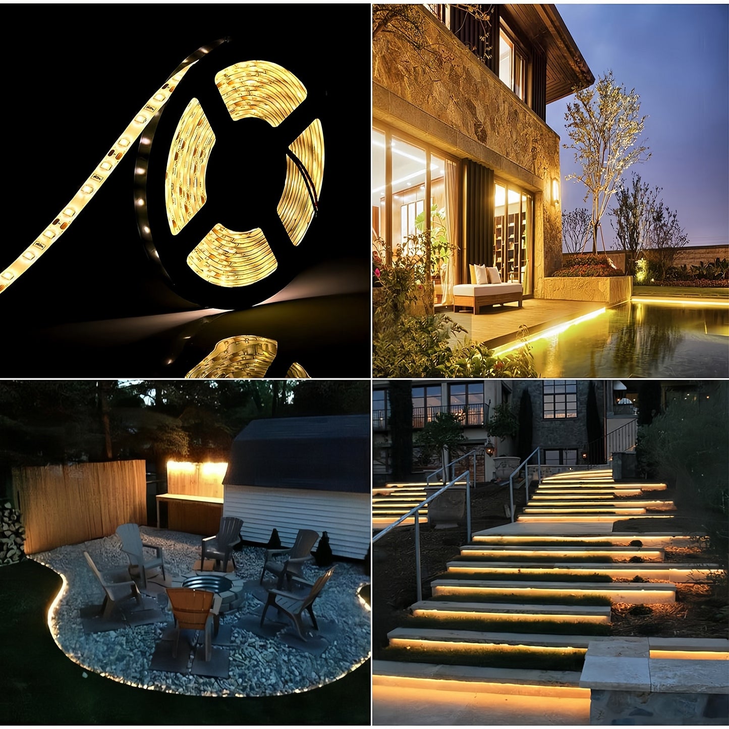 UXSIO 5.0meter Solar Strip Lights with Remote - Waterproof, 300 LEDs, Auto ON/Off, 8 Lighting Modes for Outdoor Decor - Perfect for Christmas, Gazebo, Pool, Porch & More
