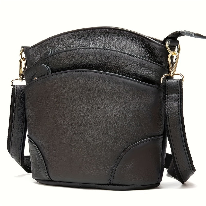 Men And Women Premium Genuine Cowhide Leather Crossbody Bag - Luxurious, Versatile, And Spacious With Ample Storage - Handbag Purse Cross Body Organizer Smart Phone Pockets