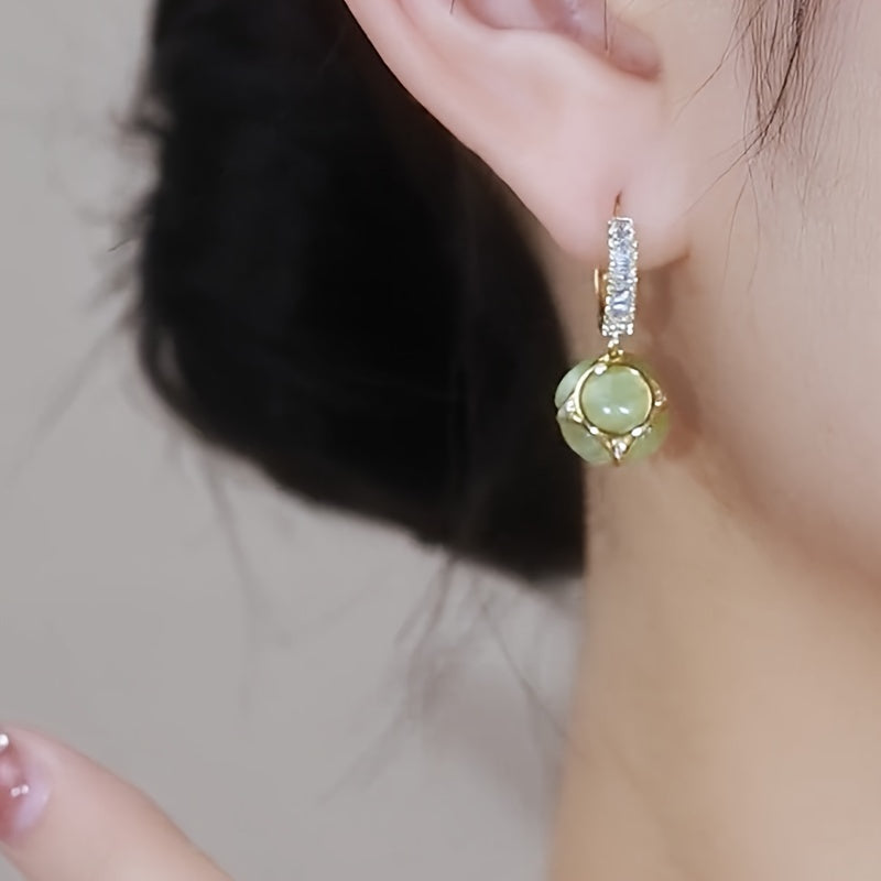 Super Gentle! Women's Drop Earrings Round Ball Earrings Earrings Earrings Buckle Earrings Light Luxury Earrings Niche Design Sense Of Gift For Girls 925 Silver Pin Anti-allergy