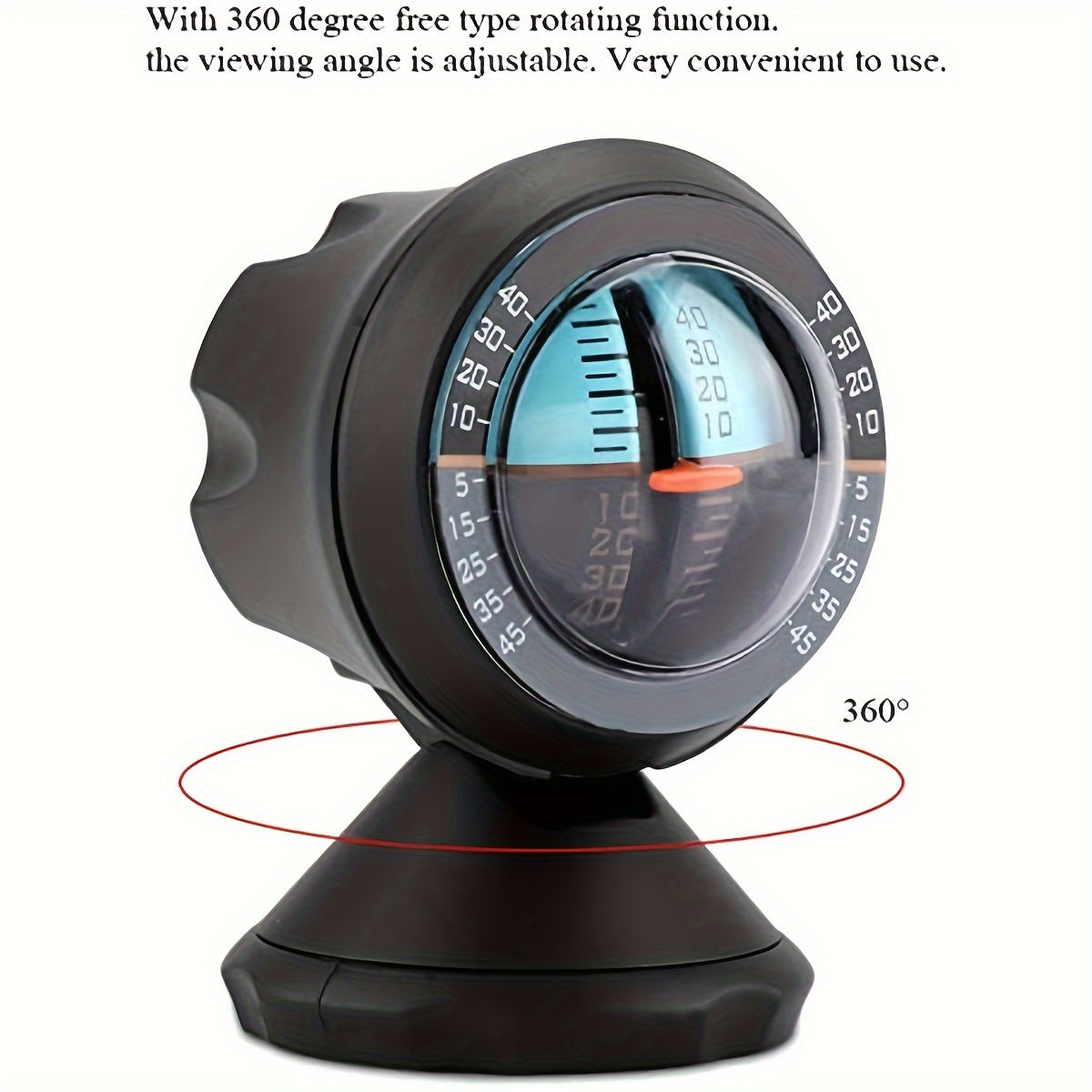 KUYEE Adjustable Car Slope Gauge - Waterproof Vehicle Level Compass for Camping, Hiking & Outdoor Adventures, Self Sensing, Mountaineering, Cycling, Tactical Training