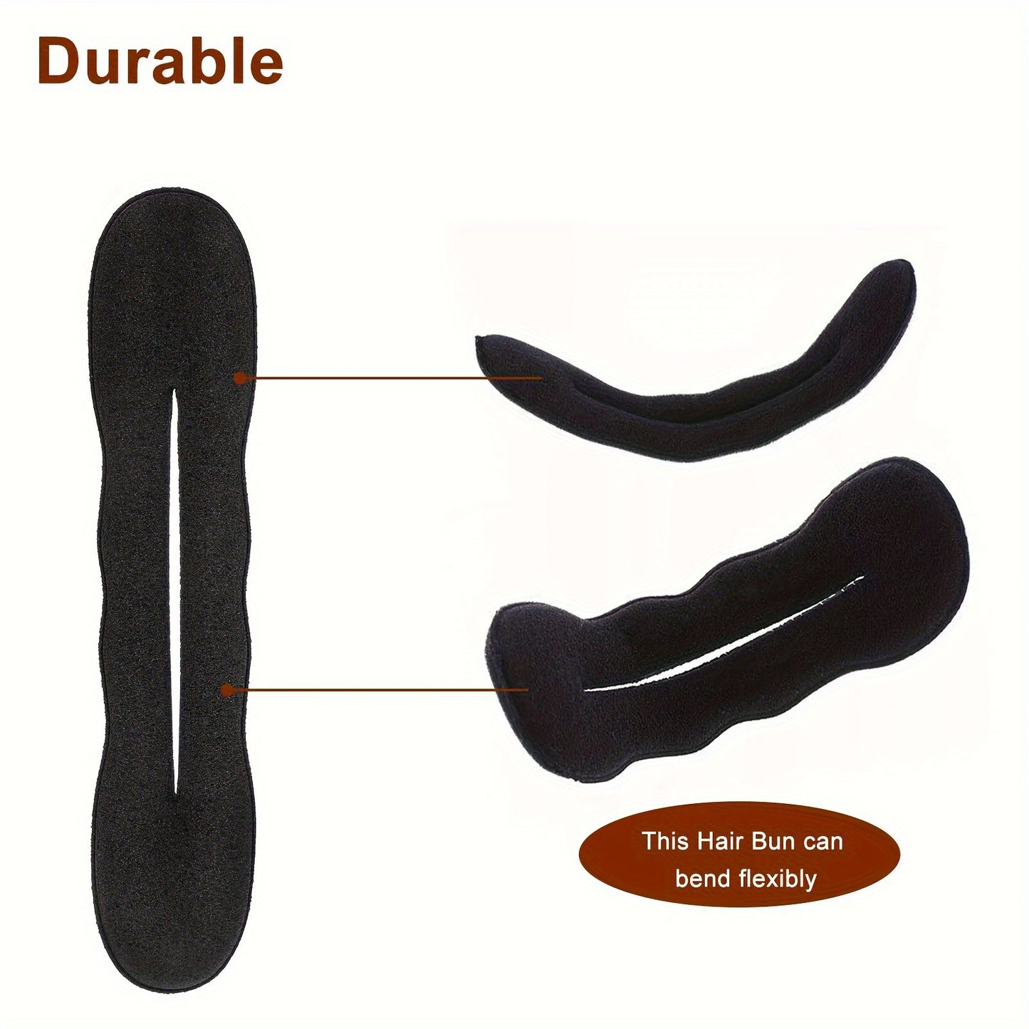 4pcs Black Magic Hair Bun Maker, Foam Sponge Bun Twist Shaper, DIY Hair Donuts Chignon, Hair Disk Ponytail Bun Maker
