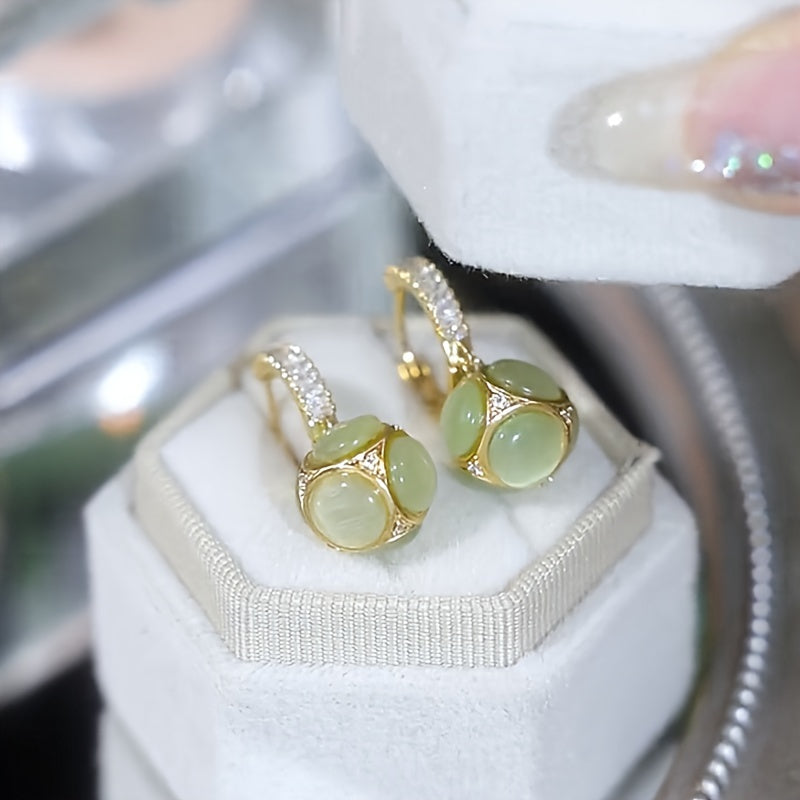 Super Gentle! Women's Drop Earrings Round Ball Earrings Earrings Earrings Buckle Earrings Light Luxury Earrings Niche Design Sense Of Gift For Girls 925 Silver Pin Anti-allergy