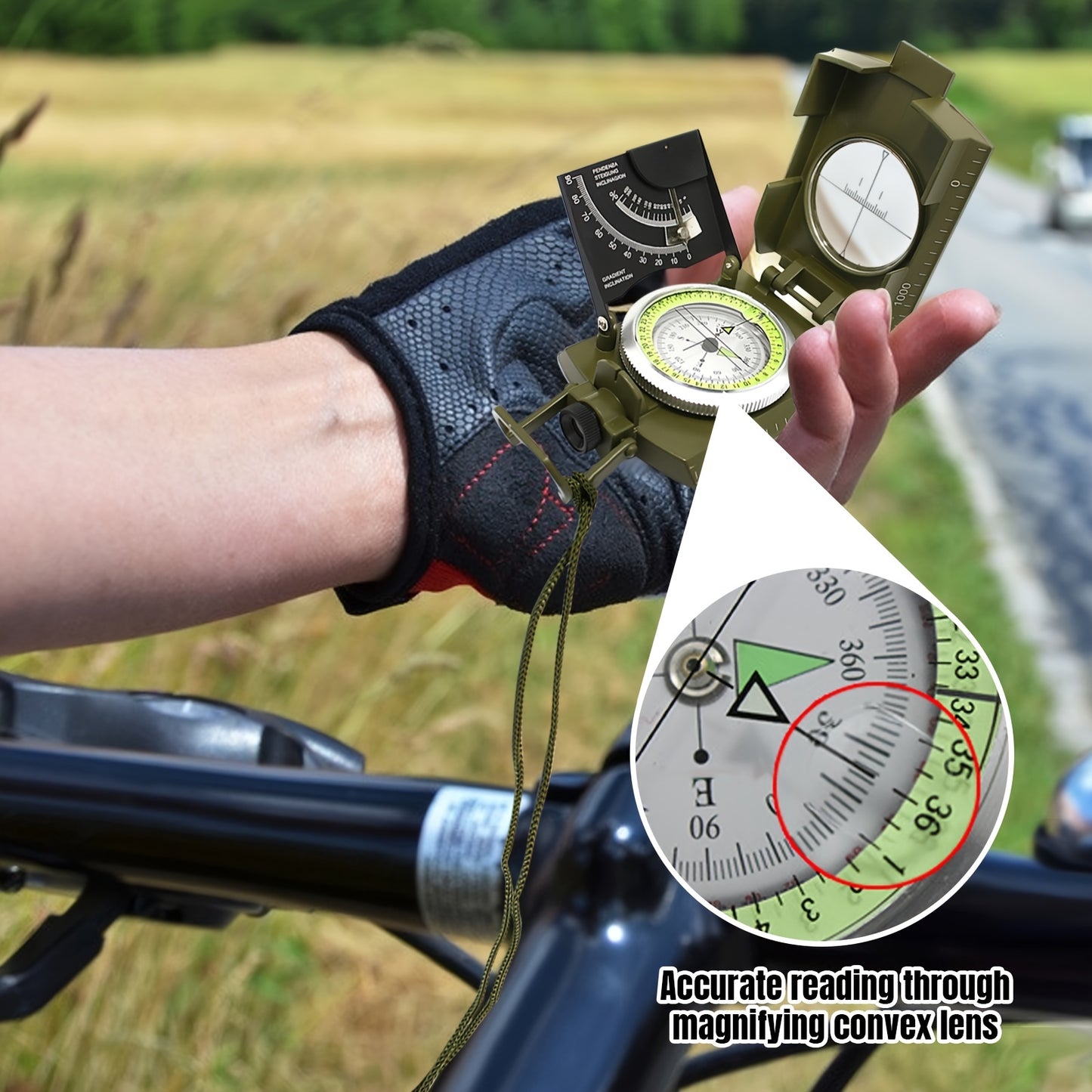 Multifunctional Luminous Dial Waterproof Anti-fog Accurate Military Compass For Hiking Camp