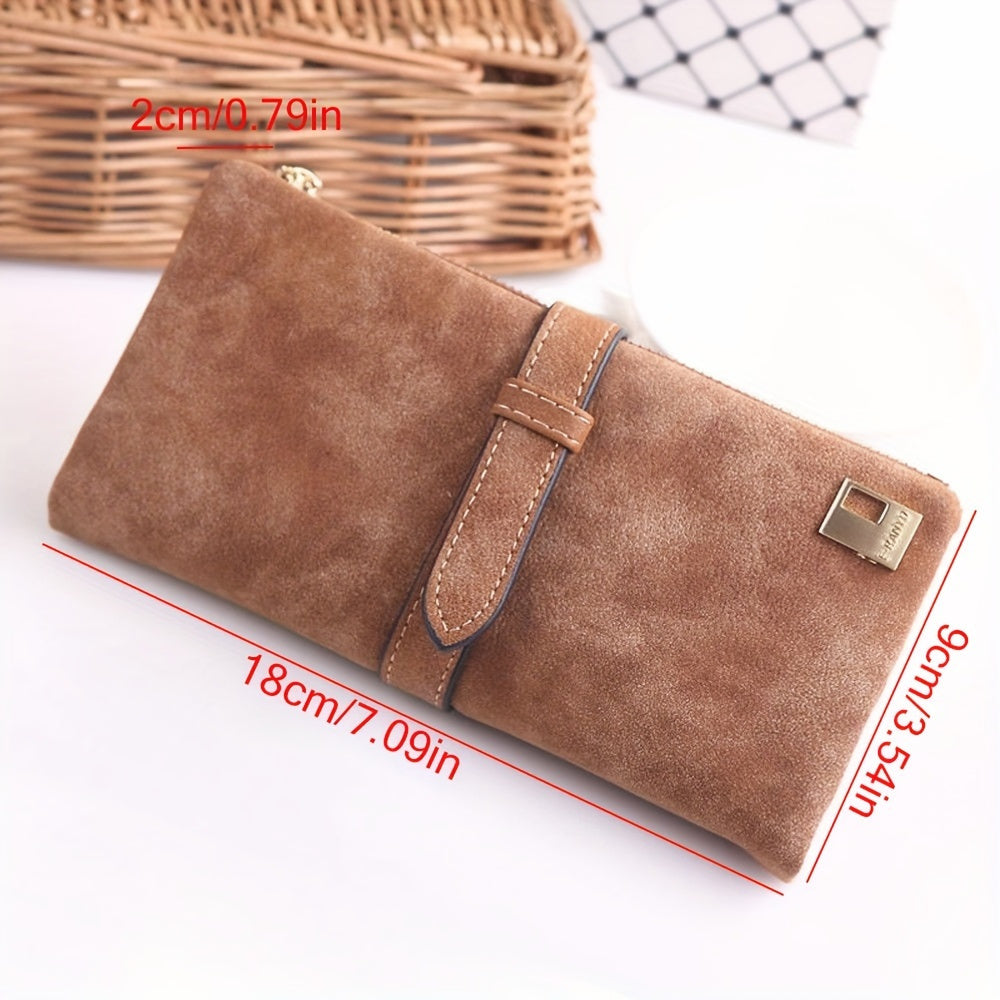 Vegan Leather Clutch Wallet - Women's Long Handbag with Photo Window, Credit Card Holder, and Organizer - Stylish, Cruelty-Free, and Spacious Accessory