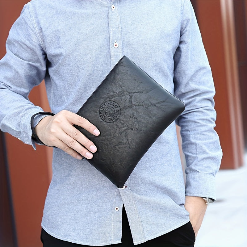 Soft Handbag For Men, Envelope Wrist Bag For Daily Commute