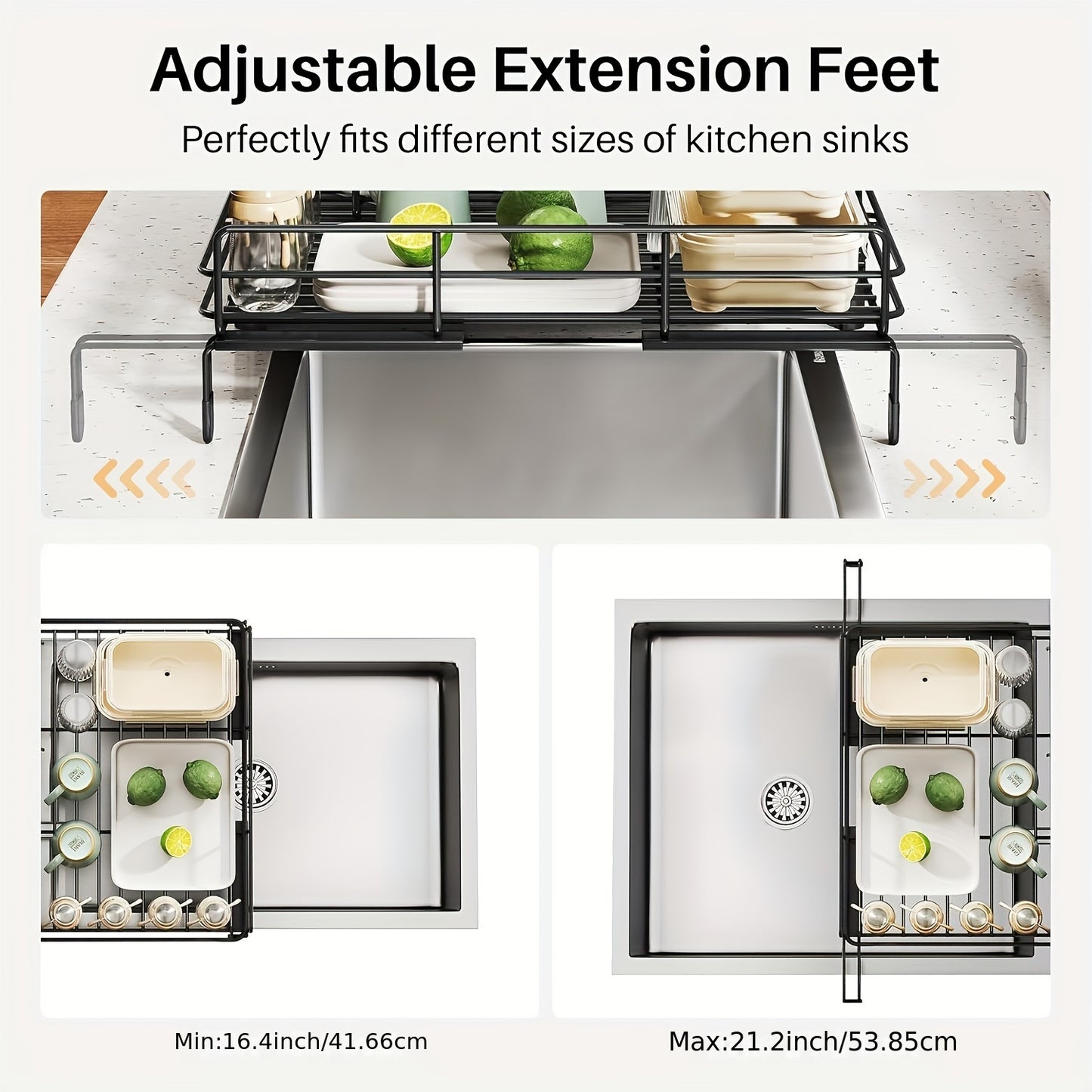 Expandable 2-in-1 Dish Drying Rack - Space-Saving, Rust-Resistant Metal Dish Drainer With Pan Slots, Utensil Holder, And Drainboard For Kitchen Counter And Sink Organization