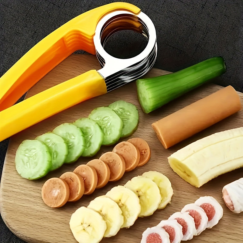 Stainless Steel Banana & Cucumber Slicer - Perfect for BBQs & Outdoor Cooking, Food-Safe Kitchen Gadget
