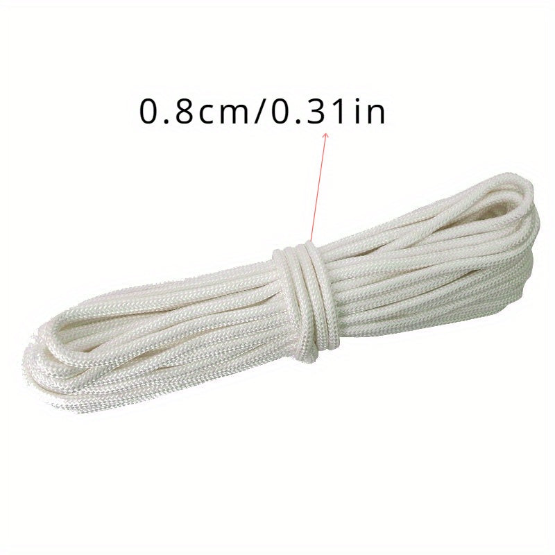 1pc Nylon Rope - Strong and Wear-Resistant Braided Rope in White Core, Available in Various Sizes (30m/50m/100m), Ideal for Bundling, Truck Pulling, Tarpaulin, Tent, Fishing Boat, Net, Salvage Use, Durable Material for Outdoo