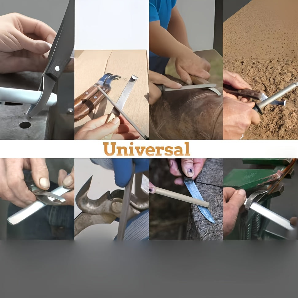 12.7cm Farrier Hoof Trimming Tool with Diamond-Coated Sharpening Rod for Horses - Durable Iron Alloy Loop Knife and Hoof Knife Sharpener Set for Precise and Effortless Grooming