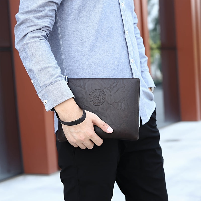 Soft Handbag For Men, Envelope Wrist Bag For Daily Commute