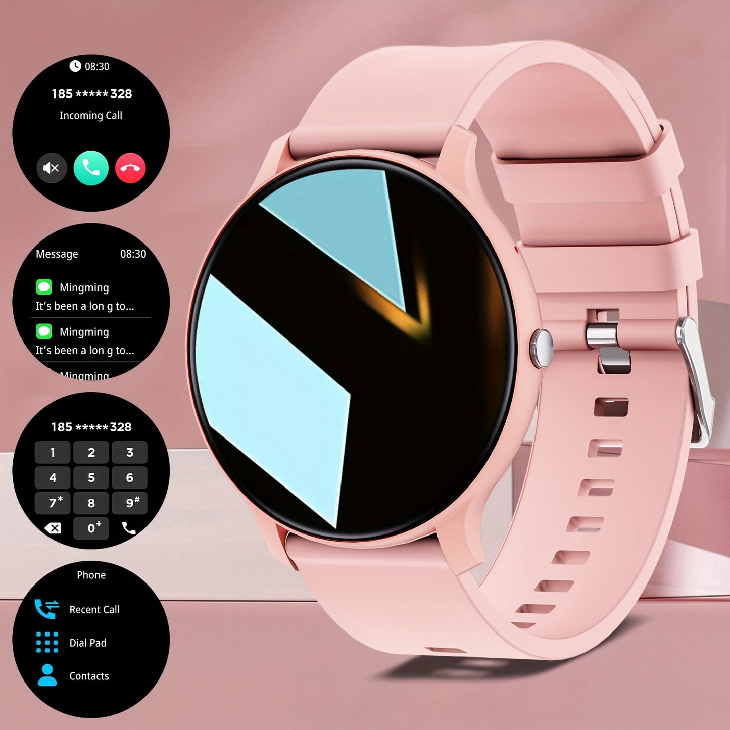 LIFEBEE 2024 Smartwatch - Full Touch Screen, Call & Text Functionality, 100+ Exercise Modes, Pedometer, Distance Tracker, Calorie Counter - USB Rechargeable, Wireless Enabled