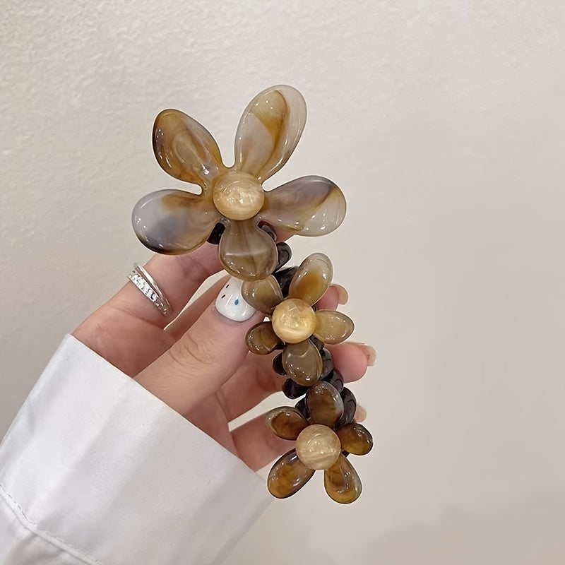 Floral Bubble Braided Hair Ties Set For Women, Elegant Cute Chic Spiral Elastic Hair Ties, Quick & Easy To Use, Perfect For Birthday Holiday Party Favor Daily Wear, Christmas Gifts For Her