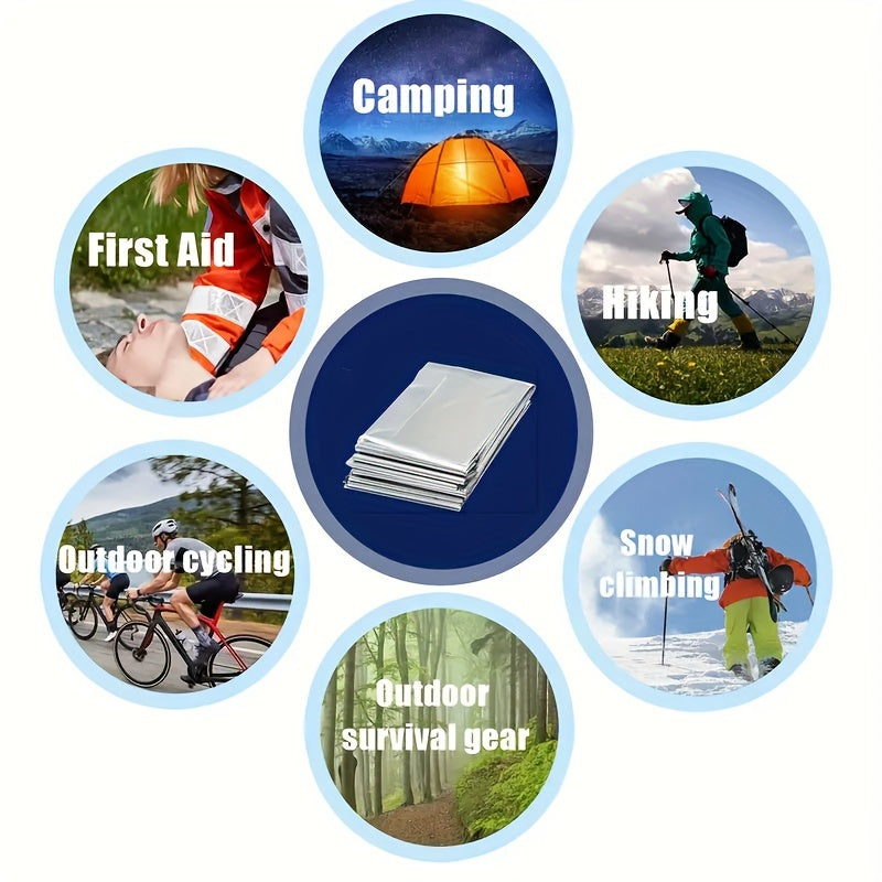 4-Pack Emergency Mylar Thermal Blankets - Durable PET Material, Heat Retention, Survival Space Blankets for Outdoor Adventures, Natural Disasters, First Aid Rescue, Waterproof, Reflective Safety Gear