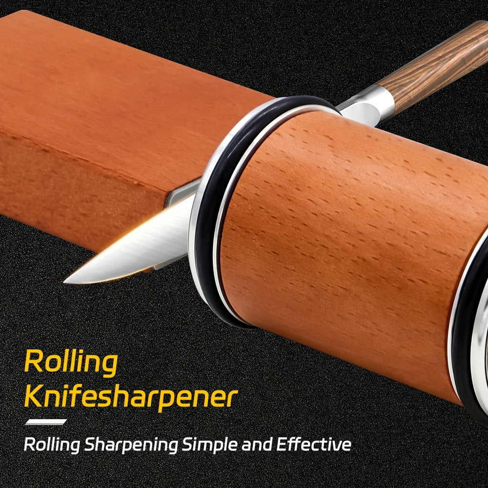 Rolling Knife Sharpener Knife Sharpener Tool With 15 & 20 Degree Magnetic Angle-Industrial Diamond Kitchen Knife Sharpener Kit Knife Sharpening Made Easy