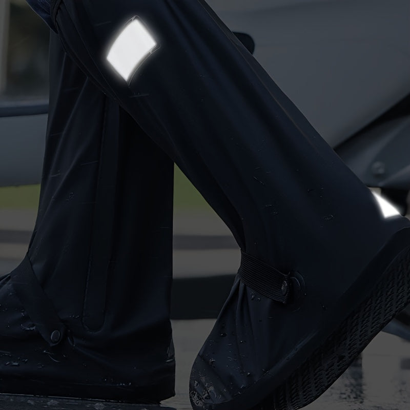 Waterproof & Slip-Resistant Shoe Covers with Thick Sole - Foldable, Washable for Outdoor Work in Rainy Conditions