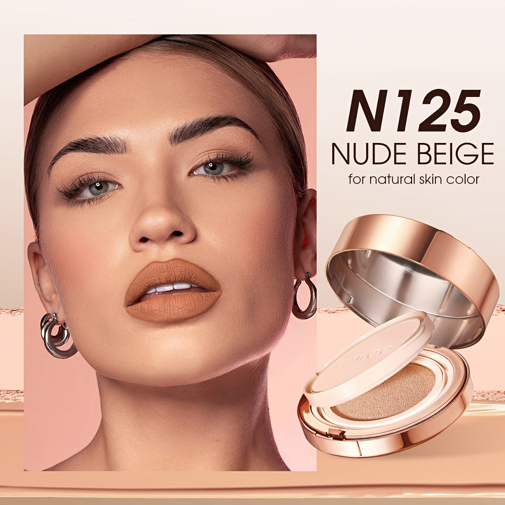 O.TWO.O 2-in-1 Soft Focus & Matte Finish Compact - Long-Lasting, Waterproof, Oil Control, Full Coverage for All Skin Types - Aloe Vera & Peony Root Infused, Natural Look Cushion Foundation, Allday Makeup|Elegant Metallic Case