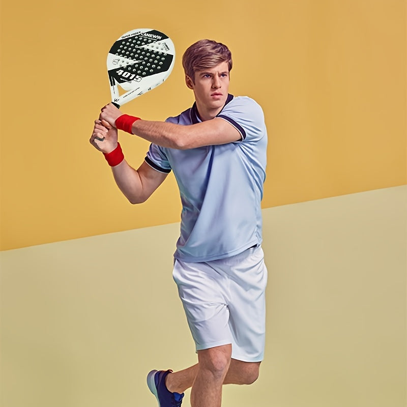 1set, Carbon Fiber Padel Tennis Racket, 2 Tennis Balls, 2 Racket Overgrips And 1 Storage Bag, Outdoor Sports Training Equipment
