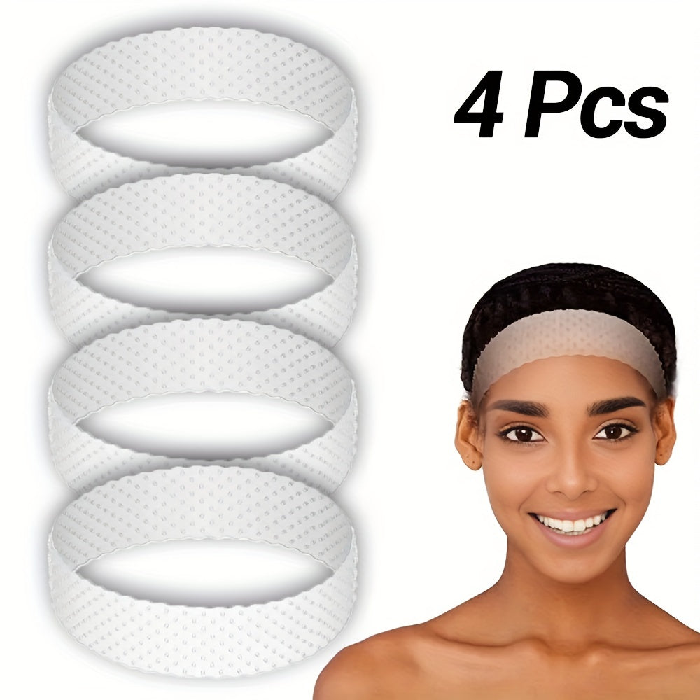 4PCS Silicone Headband Transparent Fix Wig Grip Band Non Slip Comfort Natural Wig Grip Elastic Sport Yoga Headbands To Hold Wig Grip Cap For Womens