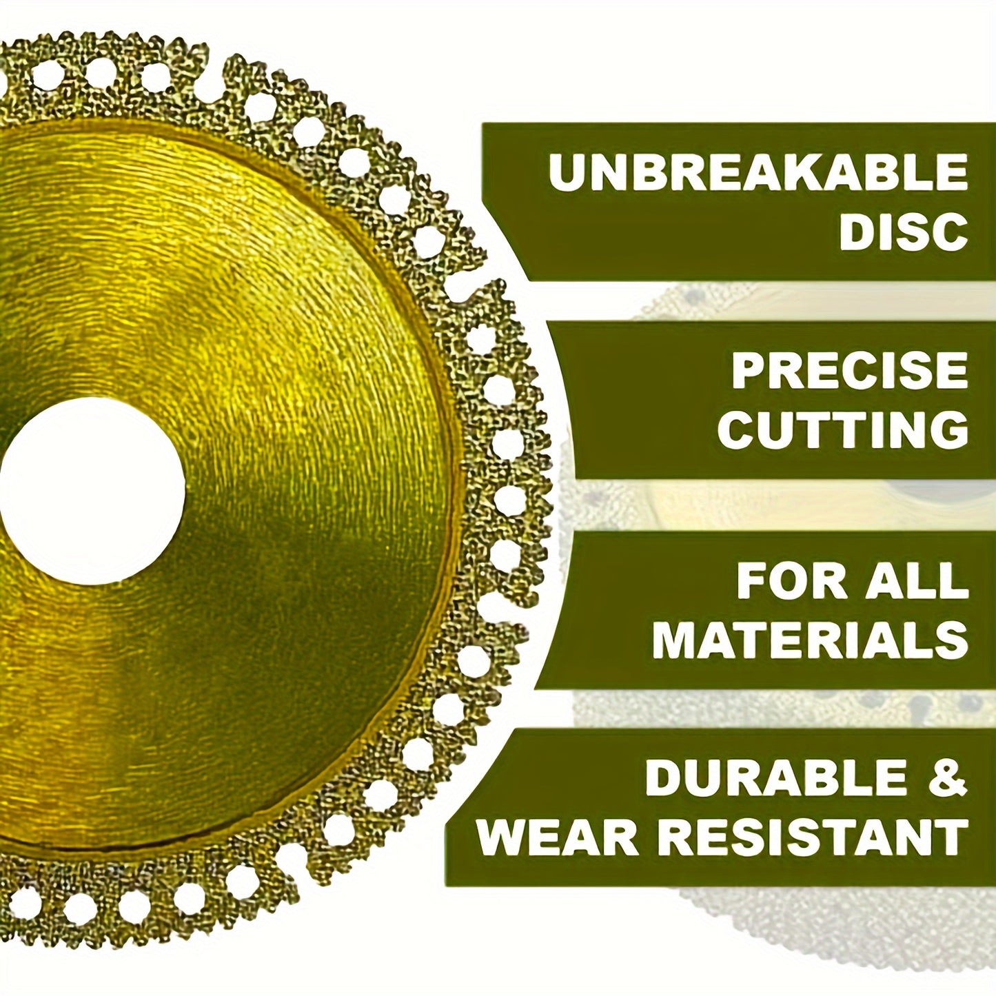 1pc Unbreakable Grinder Disc - Diamond Cutting Wheels for Smooth Cutting, Grinding, and Chamfering of Ceramic, Marble, Slate, PVC, and Wood!
