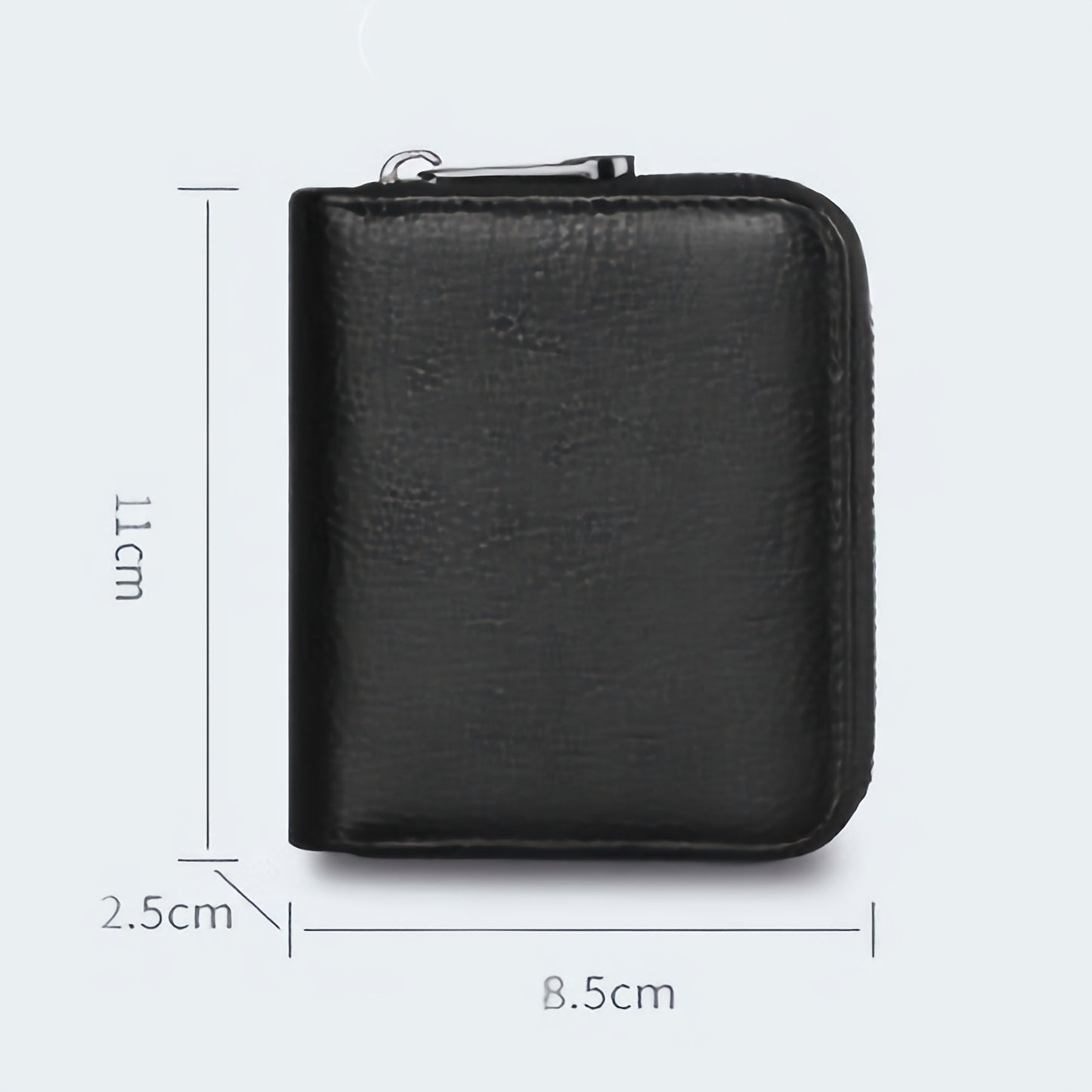 1pc, Stylish Large Capacity Multi-Slot Card Holder – Unisex Synthetic Leather Wallet with Detachable ID Window, Anti-Theft Zipper Closure, Compact Design in Black, Blue, Pink, Purple & More, Perfect Gift for Professionals,