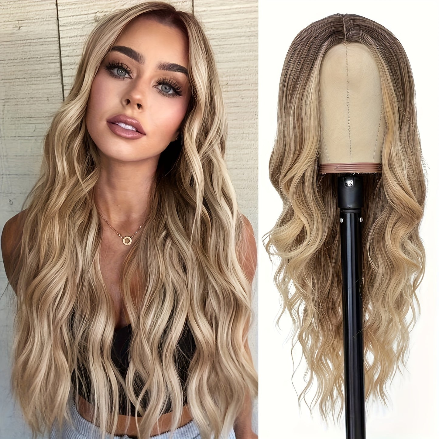 Women's Elegant Loose Wave Wig - Tang Long Fiber, 130% Density, Comfortable Rose Net Cap, Naturalistic Look & Feel, Versatile Styling Options