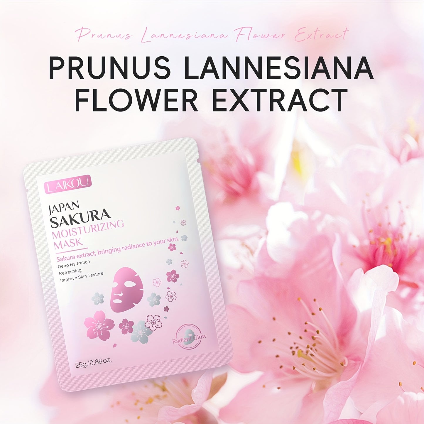 Hydrate Your Skin Using The LAIKOU Sheet Mask Set, Which Includes 15 Masks: 5 with Vitamin C, 5 with Korean Snail Essence, And 5 with Japanese Sakura. This Essence-Rich Mask Collection Makes a Perfect Gift for Christmas, Vale