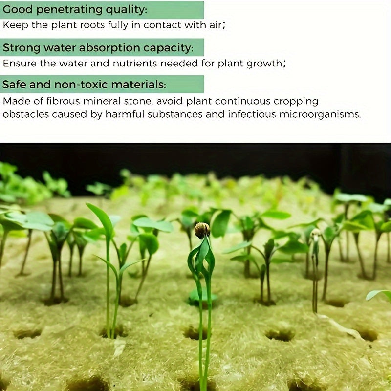 200pcs Rockwool Starter Cubes, Fabric Propagation Plugs for Cuttings, Seed Germination, and Plant Rooting, Non-Fertilized, Breathable, Moisture-Retaining Plant Starter Blocks