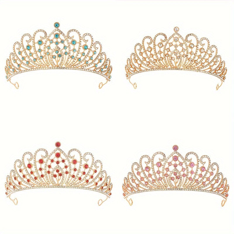 Elegant Vintage Bridal Tiara - Baroque Luxury Rhinestone and Crystal Embellished Alloy Headpiece for Wedding Party and Formal Events