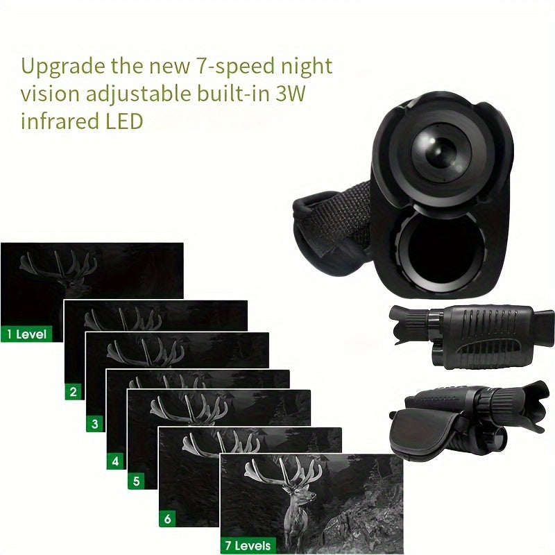 R7 1080P Infrared Monocular HD Night Vision Device, Take Pictures Handheld Portable Telescope 10X Digital Zoom 7 Gears Adjustable Infrared Night Vision Built-in Battery Christmas, Halloween Gift