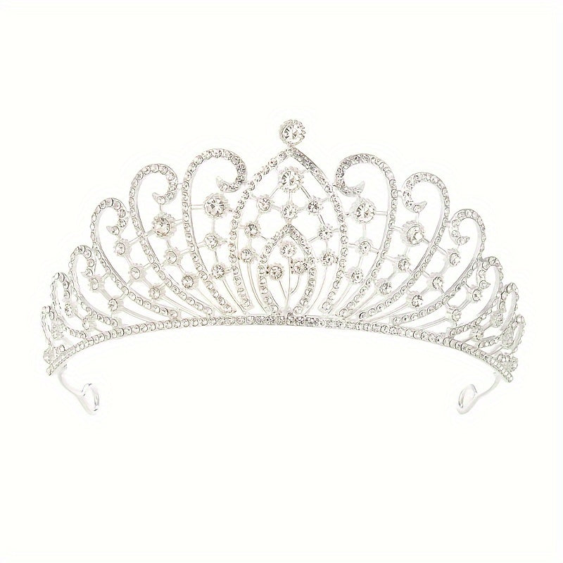 Elegant Vintage Bridal Tiara - Baroque Luxury Rhinestone and Crystal Embellished Alloy Headpiece for Wedding Party and Formal Events