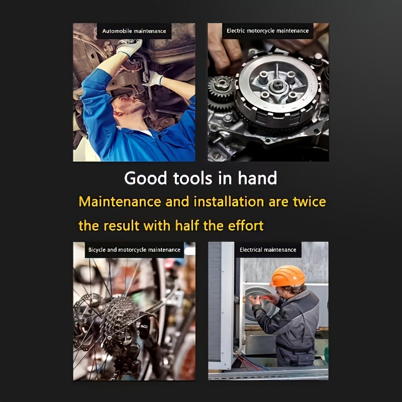 216/46pcs High Quality Multifunctional Heat Treated Chrome Vanadium Steel Ultimate Car Mechanic Tool Set, Premium Torque Wrench Set, Ultra Portable, Integrated Solution for Car, Bike And Motorcycle Maintenance