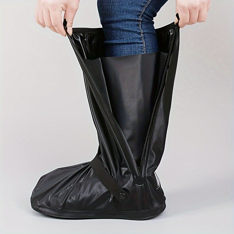 Waterproof & Slip-Resistant Shoe Covers with Thick Sole - Foldable, Washable for Outdoor Work in Rainy Conditions