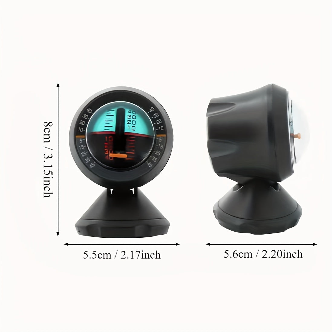 KUYEE Adjustable Car Slope Gauge - Waterproof Vehicle Level Compass for Camping, Hiking & Outdoor Adventures, Self Sensing, Mountaineering, Cycling, Tactical Training