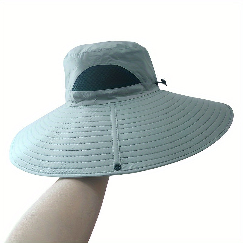 Men's UV-Protective Fisherman Hat, Solid Color Sunshade Cap for Fishing and Mountaineering