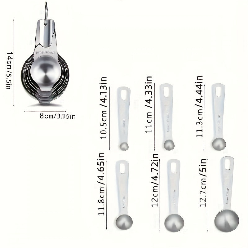 20pcs/set, Measuring Cups And Spoons Set, Stainless Steel Measuring Cups And Spoons Set, Including Stackable Measuring Cup And Measuring Spoons, 1 Leveler For Dry And Liquid Ingredients, Baking Tools, Kitchen Stuff
