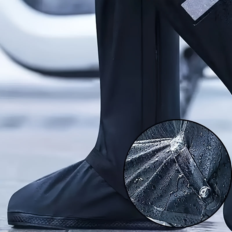 Waterproof & Slip-Resistant Shoe Covers with Thick Sole - Foldable, Washable for Outdoor Work in Rainy Conditions