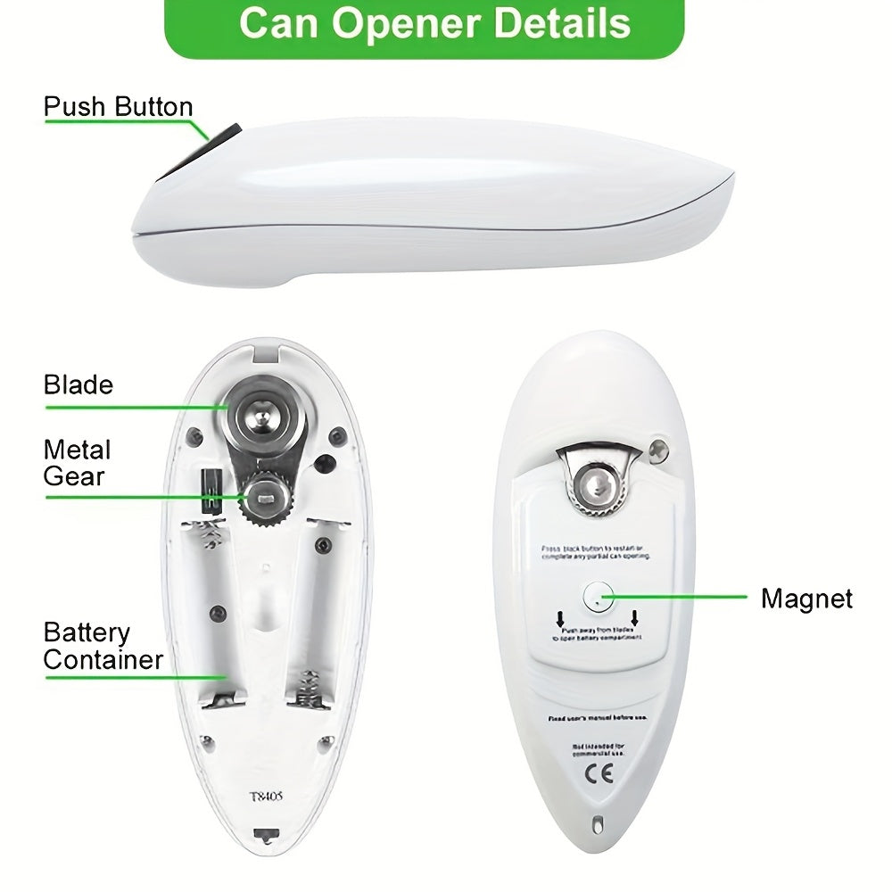 Auto Electric Can Opener: Open Your Cans With A Simple Press Of Button - Automatic, Hands Free, Smooth Edge, Food-Safe