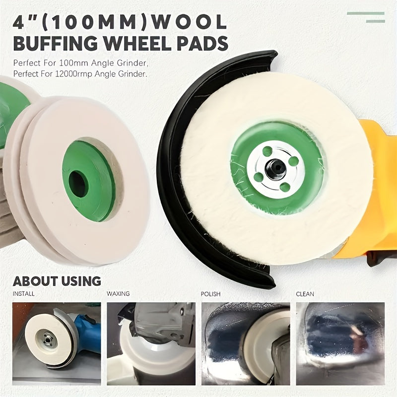 10/20pcs Polishing Wheel Grinding Disc Diameter 100mm High-density Fine White Pad Industrial Felt Wheel