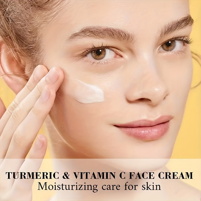 JAYSUING Turmeric & Vitamin C Firming Moisturizer Cream - Unisex Adult, All Skin Types, Hydrating & Tightening, Jojoba Oil Infused, Collagen & Aloe Vera Enriched, Soothes & Smoothes Skin, 50g
