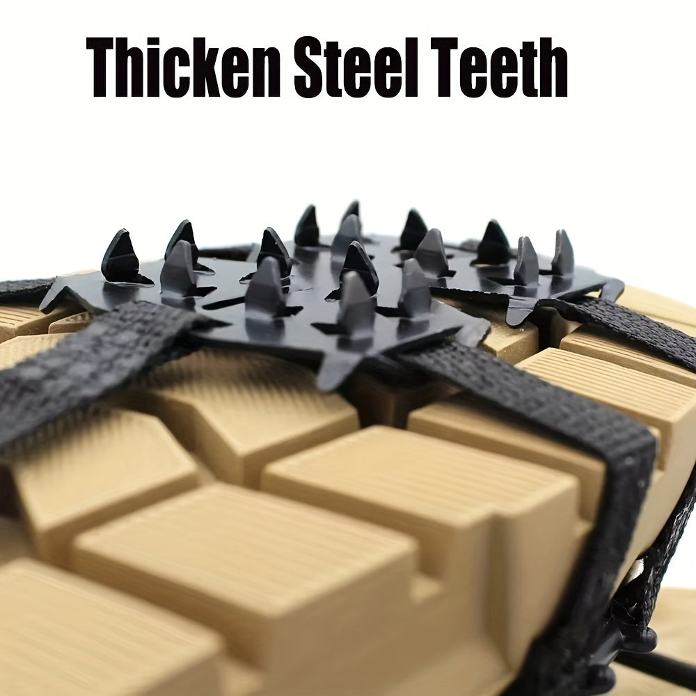 24-Tooth Stainless Steel Ice Grips - Anti-Slip Snow Claw Shoe Covers for Winter, Outdoor Hiking Crampons