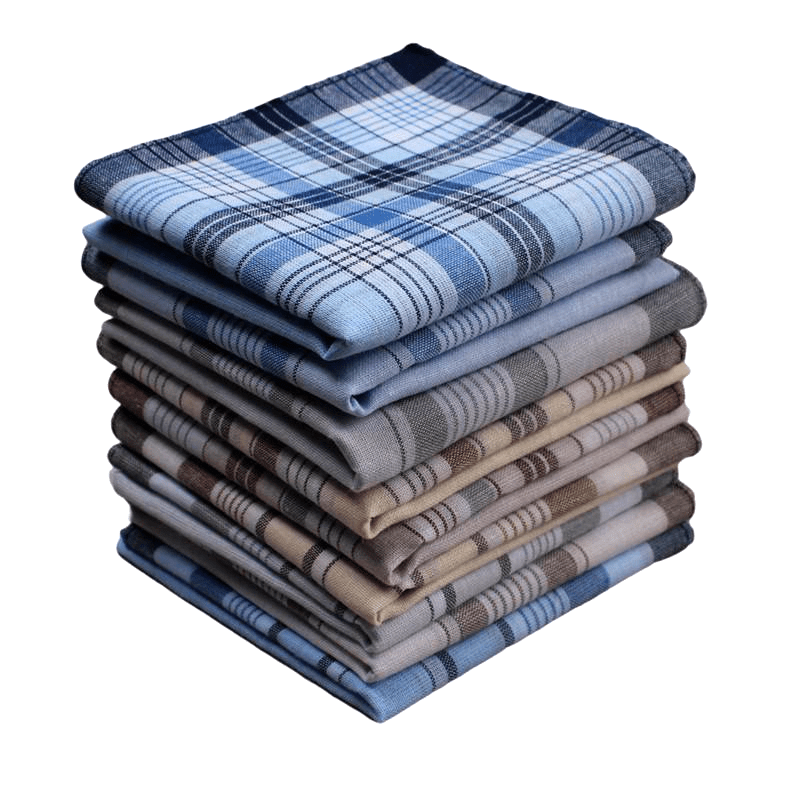 9pcs Cotton Handkerchief Retro Man's Handkerchief 37.85 cm, Ideal choice for Gifts