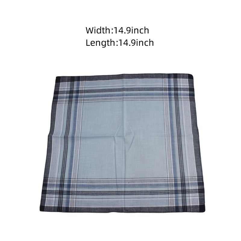 9pcs Cotton Handkerchief Retro Man's Handkerchief 37.85 cm, Ideal choice for Gifts