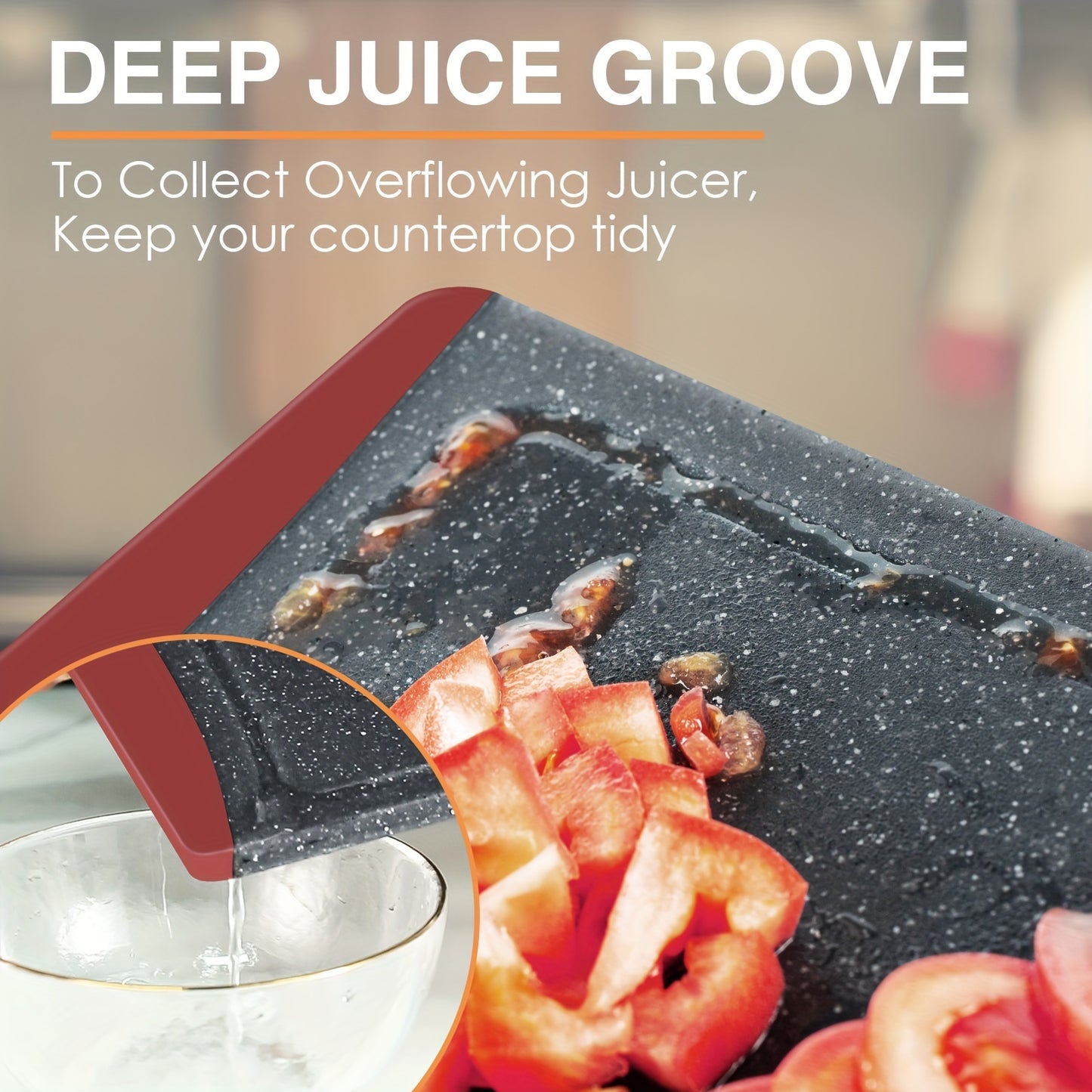 Extra Large Cutting Boards, Plastic Cutting Boards For Kitchen (Set Of 3) Cutting Board Set Dishwasher Chopping Board With Juice Grooves Easy-Grip Handles, Kitchen Gadgets, Kitchen Utensils. Red.Mother'S Day. Easter. Ramadan.