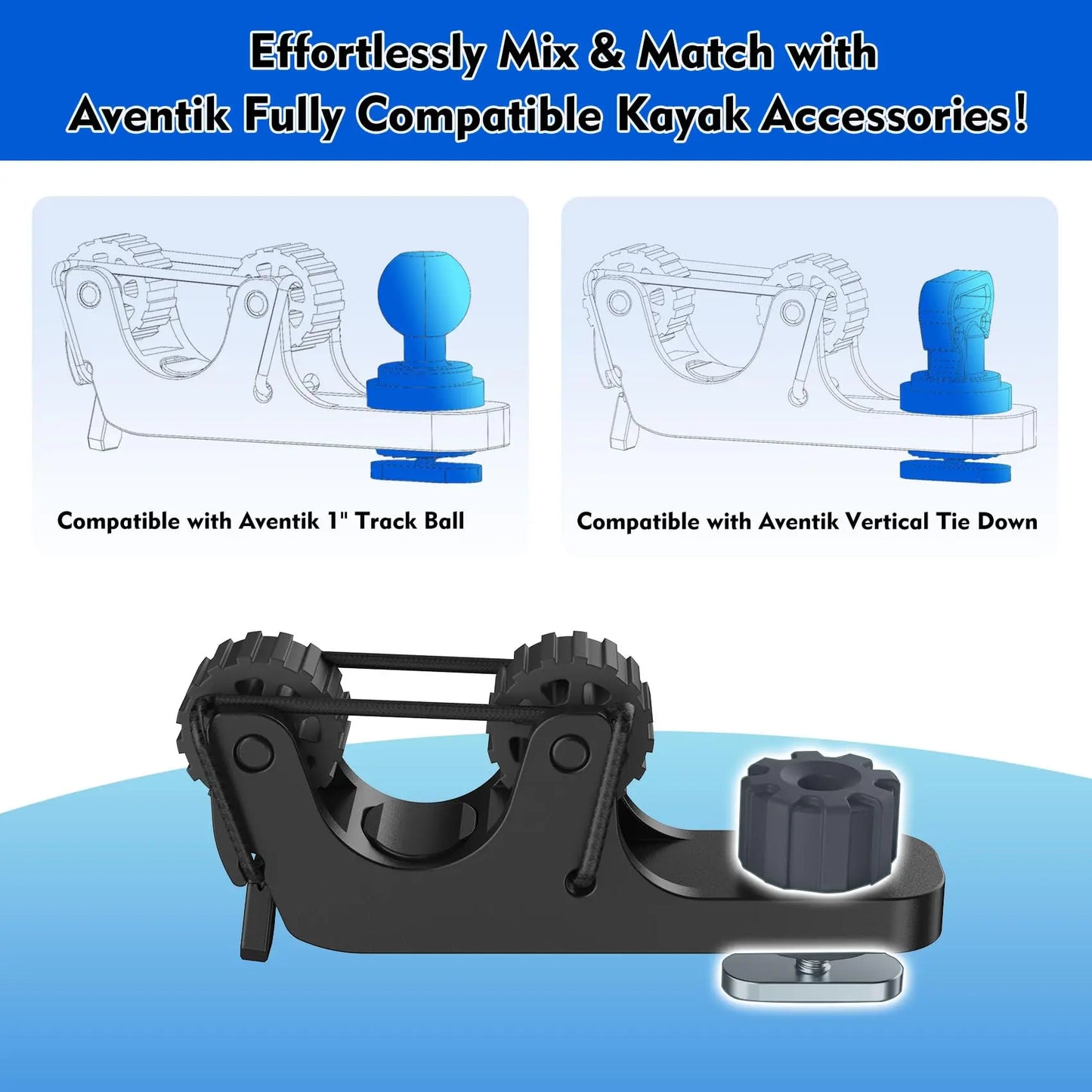 2 PCS Extend Kayak Paddle Holder Kayak Track Mount Accessories for Holding Standard Paddle Kayak Oar Holder Kayak Rail