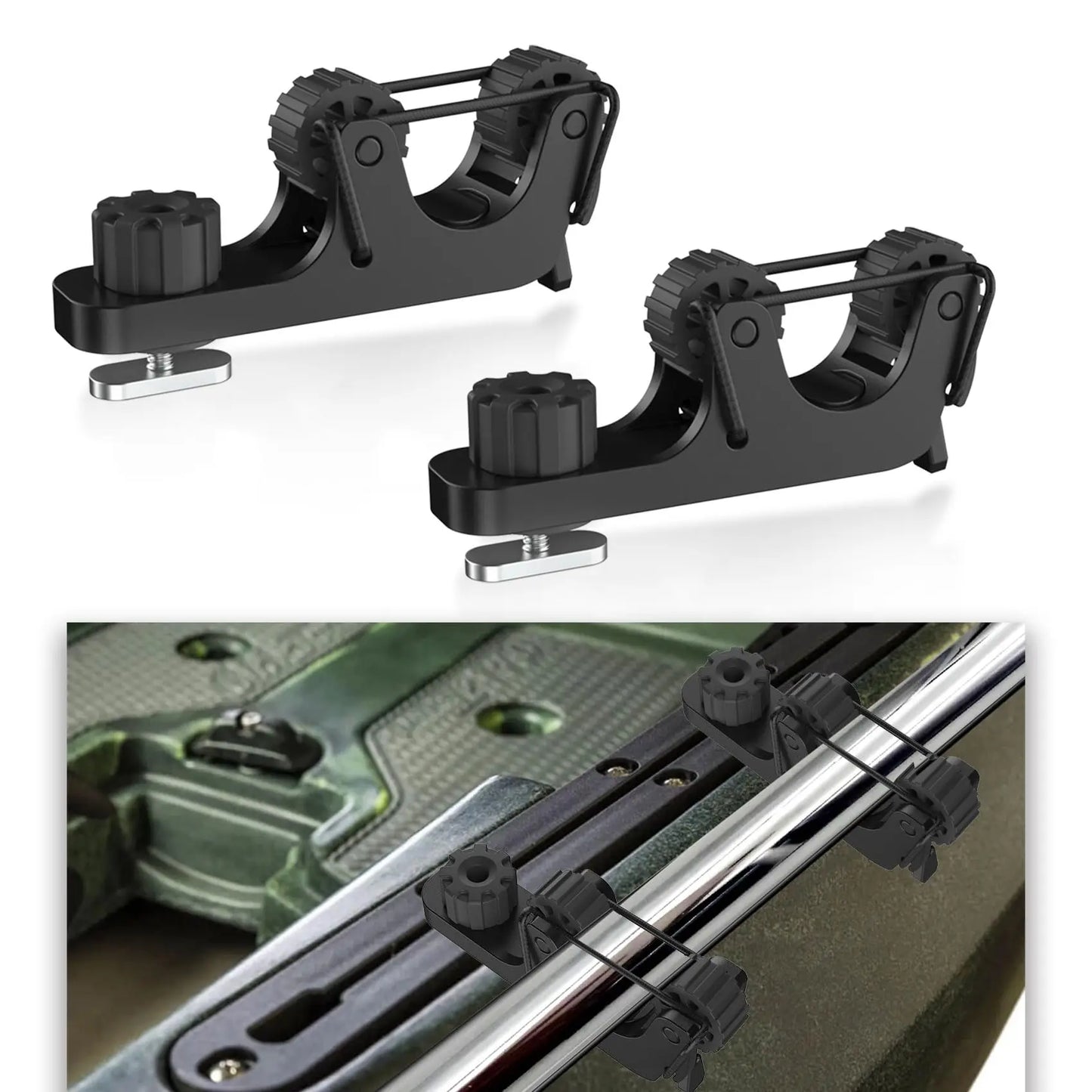 2 PCS Extend Kayak Paddle Holder Kayak Track Mount Accessories for Holding Standard Paddle Kayak Oar Holder Kayak Rail