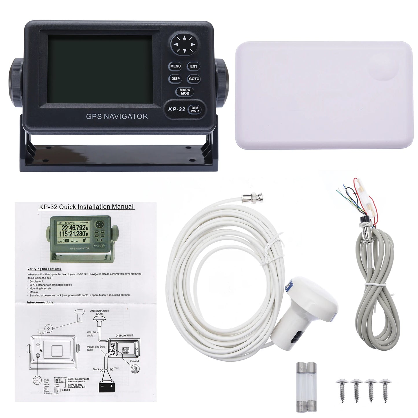 ONWA KP-32 No Ais Transponder GPS/SBAS Marine LCD GPS Navigator Boat Chart Plotter GPS Navigation Locator Positioner Receiver